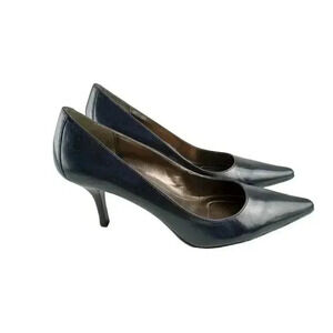 Clavin Klein Dolly Womens Pump Heels Blue Leather Stiletto Pointed Toe Size 10M